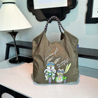 Olive green motorcycle rabbit / Large
