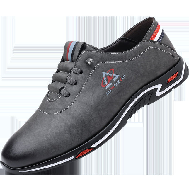 Men's All-match Casual Leather Shoes with Soft Bottom and Soft Face Breathable Slip-on 2595