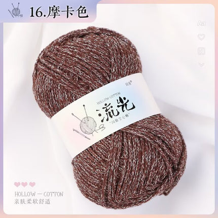 Upgraded Bright Silk Hollow Cotton Hand-woven Hat DIY Bag Anti-pilling Glow Hollow Cotton Group