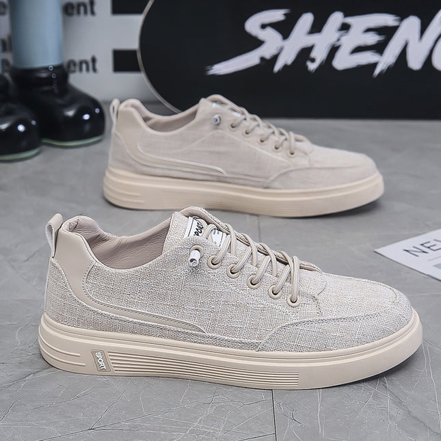 Canvas Shoes Men's Summer Soft-Soled Work Casual Sneakers Men's Breathable Slip-On Cloth Shoes