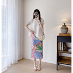 Red water-painted overskirt / Free size