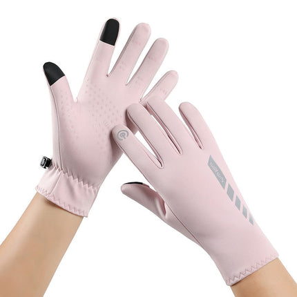 Warm Gloves Outdoor Riding Windproof Cold-proof Waterproof Electric Car Anti-slip Touch Screen Autumn and Winter Women's Running Hand Guard