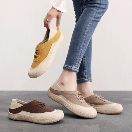 New Women's Shoes 2026 Summer Fashion Versatile Two-Way Wear Lazy Casual Shoes for Work Soft Sole Comfortable Single Shoes Mom Shoes