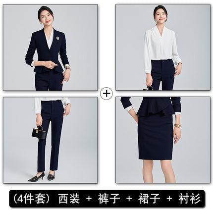 Professional Suit suit Women 2024 Spring and Autumn New Hotel Front Desk Formal Formal Dress Temperament Dress Overalls