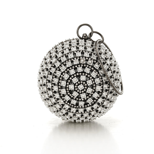 Cross-border hot rhinestone spherical ball evening bag evening bag hand handbag European and American shoulder messenger bag for women