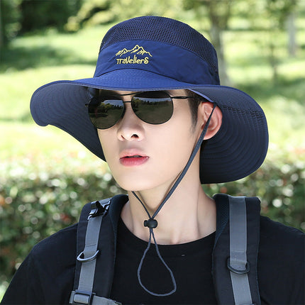 Outdoor Hiking Hat Men's New Summer Breathable Mesh Sun Protection Hat Outdoor Sunshade Camouflage Foldable Fisherman Hat
