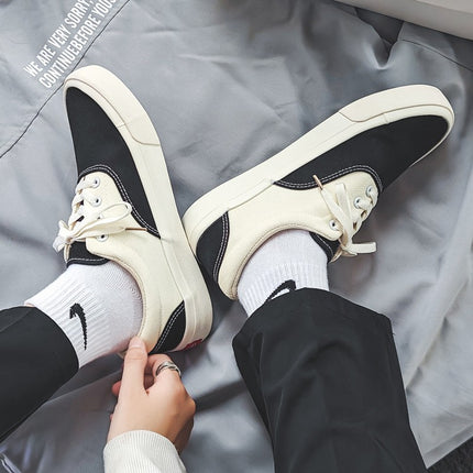 Spring and Autumn New Color-matching Casual Canvas Shoes Women's Korean Style ulzzang Couple's Skate Shoes Student Trendy Board Shoes