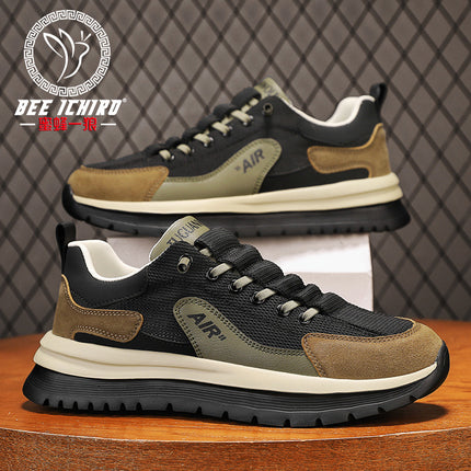Bee Wolf Flagship Store Light Luxury Casual Sports Men's Shoes Lightweight Soft Sole Comfortable Dirt-Resistant Soft Elastic Spring/Summer Running Shoes