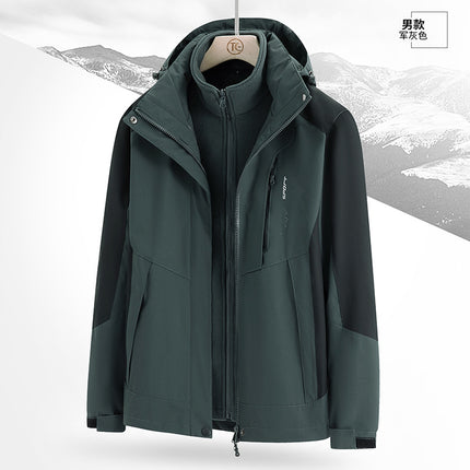 Three-in-One Couple's Detachable Jacket for Traveling in Xizang Mountain Windproof Waterproof Outdoor Mountaineering Suit