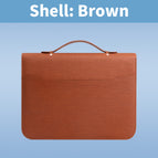 [fabric pattern] portable zipper bag/brown (single shell)