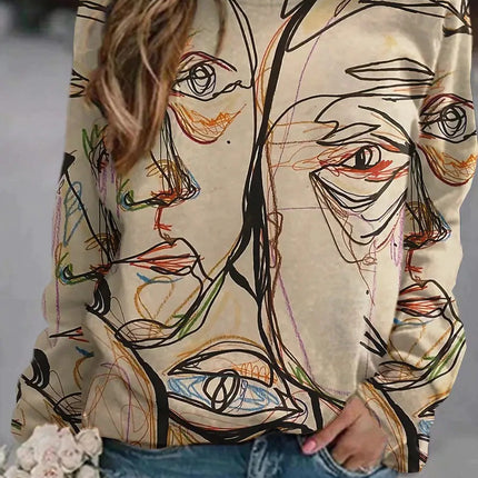 2026 Amazon Aliexpress Wish Cross-Border Hot-Selling Round-Neck Long-Sleeved Women's Sweatshirt