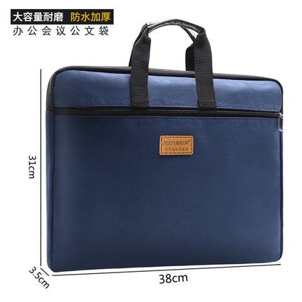 Jianteng A4 Portable file bag canvas Oxford cloth multi-layer information bag file bag student stationery bag office supplies