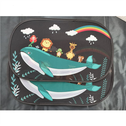 Car Sunshade Cartoon Sun Protection Heat Insulation Sunshade Sunshade Electrostatic Film Side Window Sunshade Car Interior Accessories Summer
