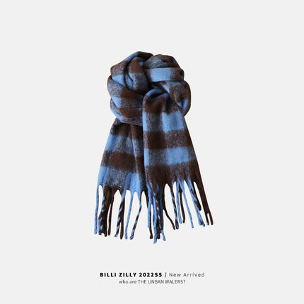 Yu Shuxin's Imitation Cashmere Scarf Women's Winter High-end 2024 Warm All-match Comfortable Scarf Hand-woven