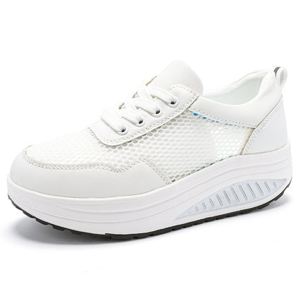 Popular White Shoes for Women, Mother's Shoes, 2025 Spring & Fall New Rocking Shoes, Sports Shoes, Thick-Soled Casual Shoes, Breathable Shoes