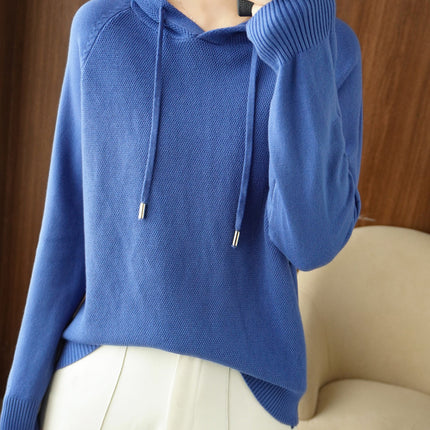 Lazy Style Hoodie Sweater for Women in Autumn and Winter Thickeneded Loose Knitted Hoodie Jacket for Women with Trendy Long-Sleeved Tops