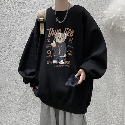 Sweatshirt Men's Spring and Autumn Loose Thin Round Neck Long Sleeve Hong Kong Style Trendy Brand Boys Couple's Casual Pullover Zhongshan Jacket