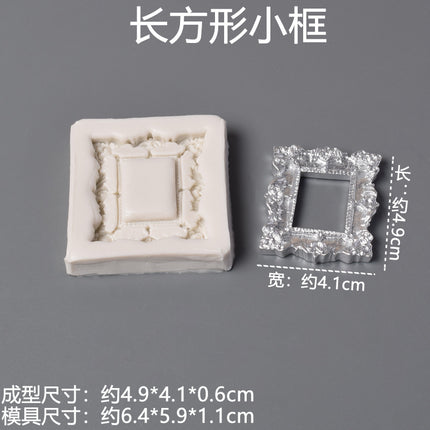 Embossed combination of various photo frame flower frame edge silicone handmade chocolate candy cake mold candy tool