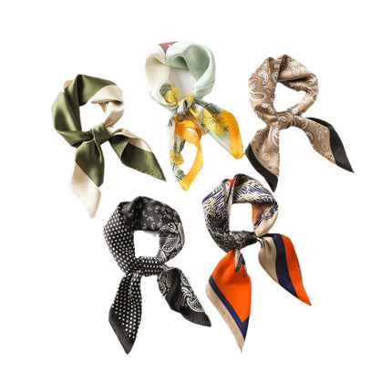 70cm Imitation Silk Square Scarf Fashion All-match Silk Scarf Professional Scarf Korean Style Neck Protection Scarf Decorative Small Square Scarf