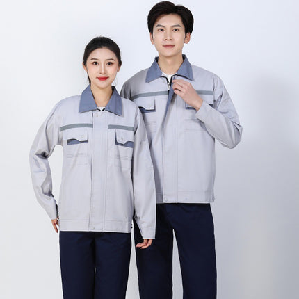 Polyester-Cotton Work Clothes, Summer Long and Short-Sleeved Suits, Work Uniforms, Labor Protection Clothing, Machine Repair Workshop Clothing, Wholesale Summer Professional Clothing
