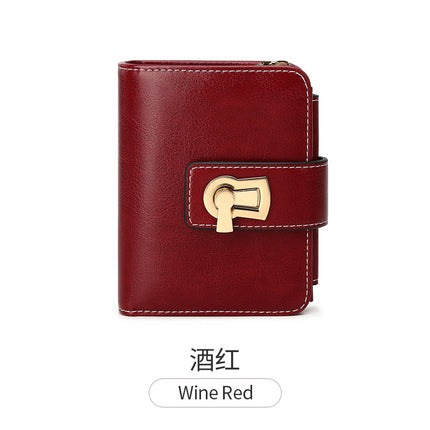 Short Women's Wallet 2024 New Multi-Functional Anti-Theft Brush Zipper Foldableing Card Holder Integrated Large Capacity Small Wallet