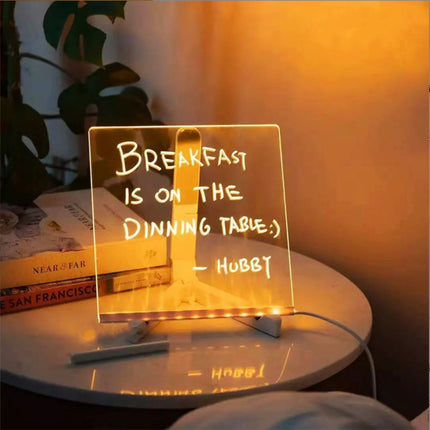 Children's Transparent Luminous Large Writing Board Household Erasable Small Whiteboard Acrylic Stand Message Board Cartoon with Light