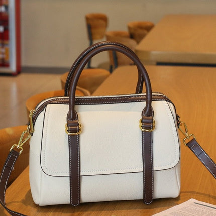 Cowhide Handbag 2025 New Shoulder Crossbody Bag Boston Pillow Bag Large Capacity Commuter Women's Bag High-End
