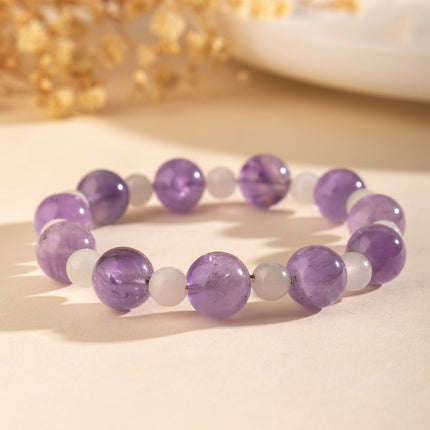 Xiaohongshu's Popular Nine Purple Fire Natural Amethyst Bracelet, Tianshan Green Bead Bracelet, Jewelry Wholesale for Stall Selling