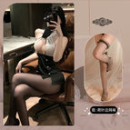 Uniform Set Ruffle Black Tennis Stockings / All yards