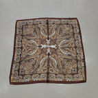 Large cashew khaki silk scarf