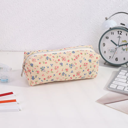 2025 New Small Floral Pencil Bag, Simple and High-Looking Student Stationery Bag, Large Capacity Pencil Bag, Makeup Storage Bag