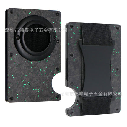 Cross-border Forged Carbon Pattern Card Holder RFID Metal Card Holder Red Forged Carbon Blue Forged Carbon Men's Minimalist Ultra-thin Wallet