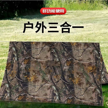 Three-In-One Camouflage Poncho Raincoat Outdoor Cycling Hiking Hiking Camping Style Multi-Functional Tactical Rainproof Poncho