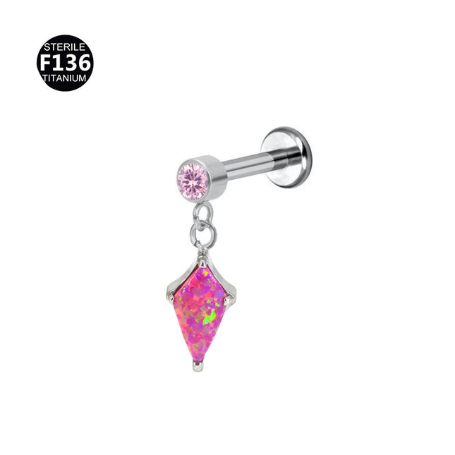 F136 Titanium Alloy Earrings Aobao Kite 0.9 Teeth Pendant Ear Bone Nail Earring Nail Foreign Trade Piercing Jewelry