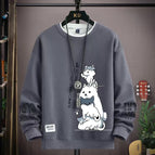 Round neck sweatshirt kitten gray / (s size) weight 70-85