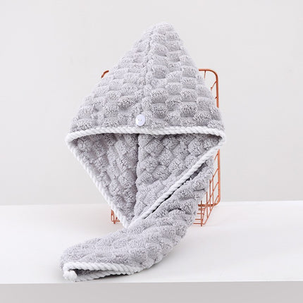Cross-Border New Dry Hair Cap Bubble Velvet Strong Water Absorption Quick Drying Turban Household Shampoo Towel Thickened Shower Cap Wholesale
