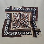 Zebra leopard print card color silk scarf square scarf