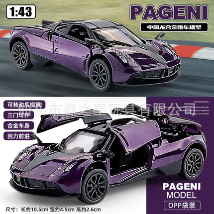 Cross-Border Popular 1:43 Three-Door Alloy Sports Car Model Kidsren's Pull-Back Toy Car Color Boxed Boy Toy Batch