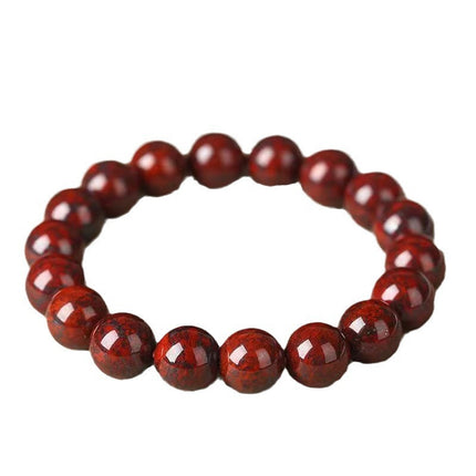 Natural Bloodstone Old-Style Bead Bracelet for Men and Women, Red Meteorite Bracelet, Bloodstone Jade Live Supply