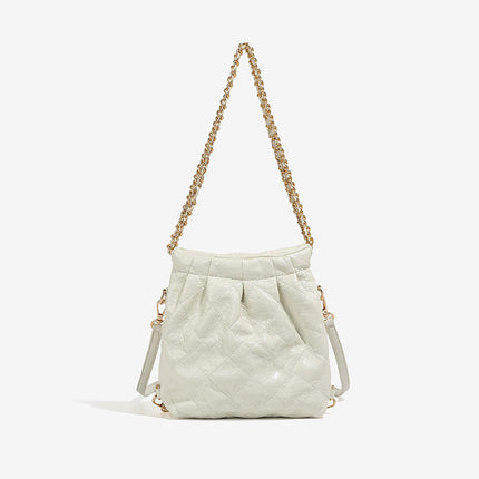 Lingge Chanel Style Hobo Bag 2024 Women's Spring and Summer New Mini Backpack Niche High-end Shoulder Crossbody Bag