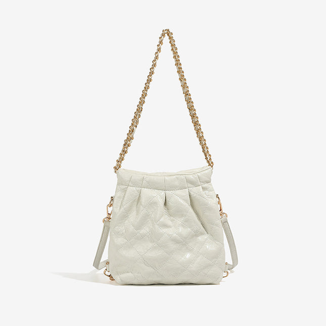Lingge Chanel Style Hobo Bag 2024 Women's Spring and Summer New Mini Backpack Niche High-end Shoulder Crossbody Bag