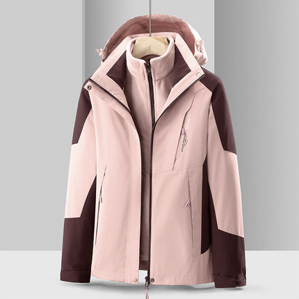 Special Price School Group Clothing Disassembly Outdoor Jacket Autumn and Winter Waterproof Couple Three-In-One Hooded Sports Mountaineering Clothing
