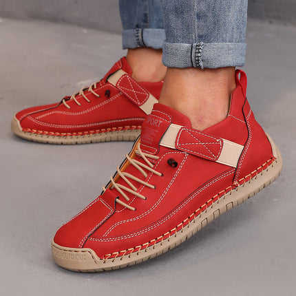 Spring and Autumn New Fashion Couple Leather Boots Outdoor Casual Men's and Women's Large Size Short Boots Foreign Trade Hand-Sewn Men's Boots
