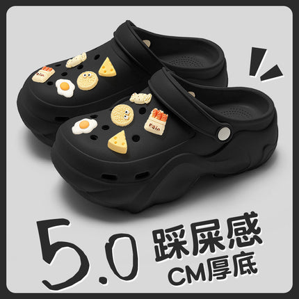 2025 with Little Red Riding Book Explosive Internet Celebrous Cave Shoes Summer Wear Cute Cartoon Thick Sole Non-slip Baotou Slippers