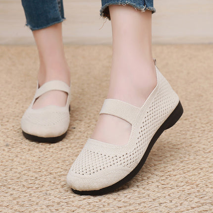 Women's Shoes 2024 Summer New Style Old Beijing Cloth Shoes Women's Soft-Soled Mesh Breathable Mom Shoes Slip-On Casual Shoes Women
