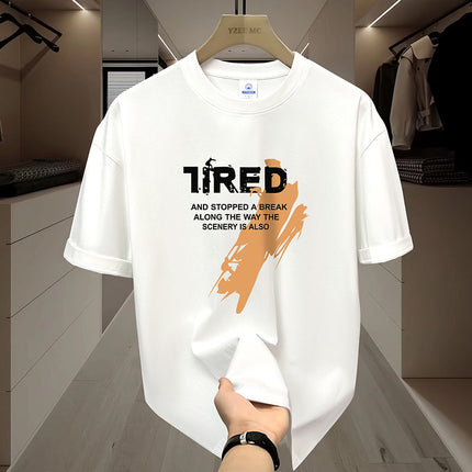 Pure Cotton Short-sleeved T-shirt Men's Casual Loose All-match Summer T-shirt Half-sleeved Base-layer Top for Young Students