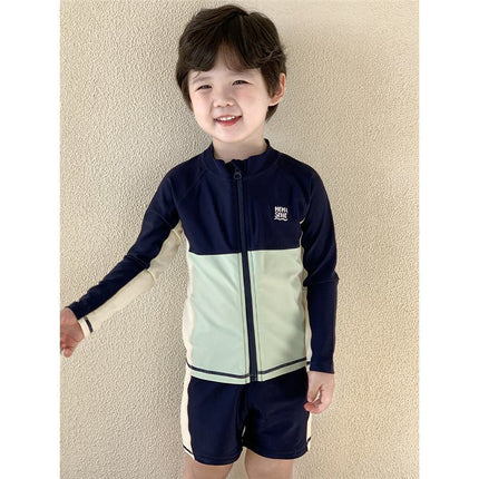 Children's Swimsuit Boys' Swimsuit 2025 New Boys' Swimming Trunks Split Swimsuit Suit High-End Wetsuit Trendy