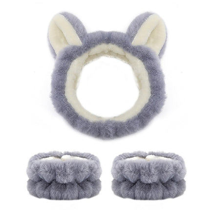 Amazon Plush Headband Wristband Set Face Washing Absorbent Headband Cartoon Cute Waterproof Hairband Wholesale
