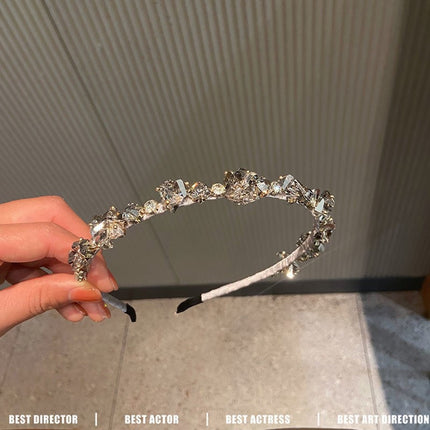 Internet Red Square Explosions Contrast Braid Head Band Wide Edge Non-Slip High-Level Hair Band 2023 New Style Hair Card for Women