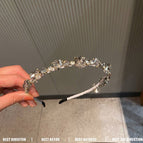 Transparent gray crystal headband